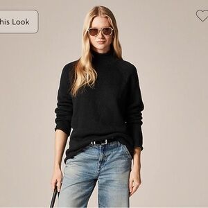 Black J. Crew 1988 Rollneck Turtleneck Sweater in cotton XXS